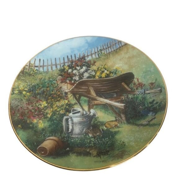 1991 Harvest In The Meadow Collector Plate By Glenna Kurz W.S. George - Picture 1 of 2
